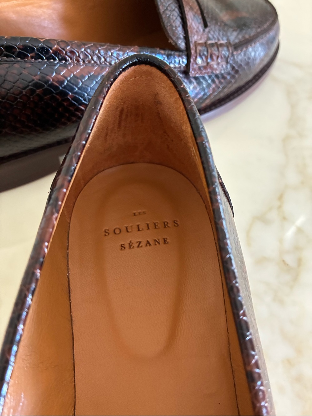 Sezane loafers — Brown Python Print 
Size 38 - Picture 8 of 9